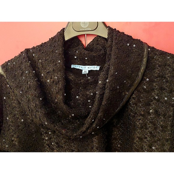 Antonio Melani Black Sequin Sweater, Long Sleeve, Size XS, NWT - Picture 5 of 9